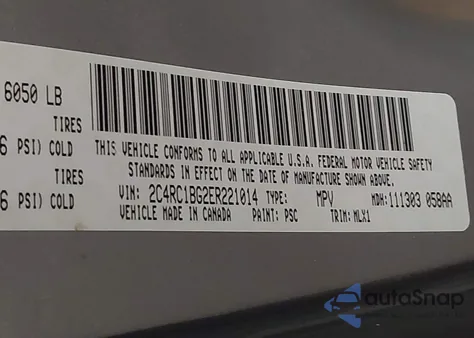 2014 Chrysler Town & Country Touring from USA, damaged, VIN 2C4RC1BG2ER221014